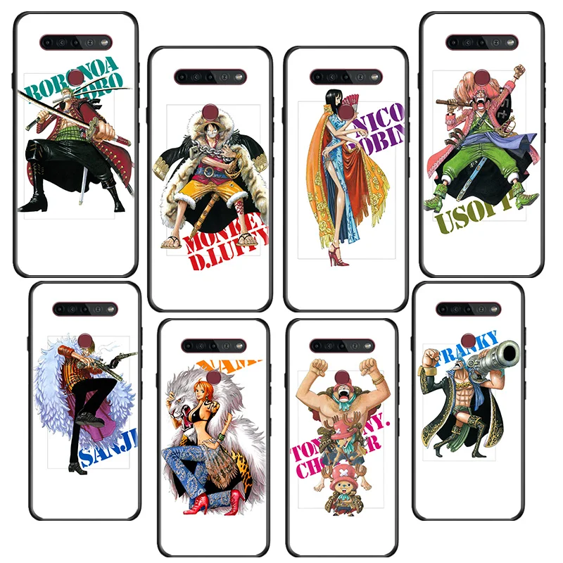 

One Piece Art Character For LG Q60 V30 V40 V50 V50S V60 G8 G8X G8S ThinQ 5G K22 K40S K41S K50S K51S K61 K71 K92 Black Phone Case