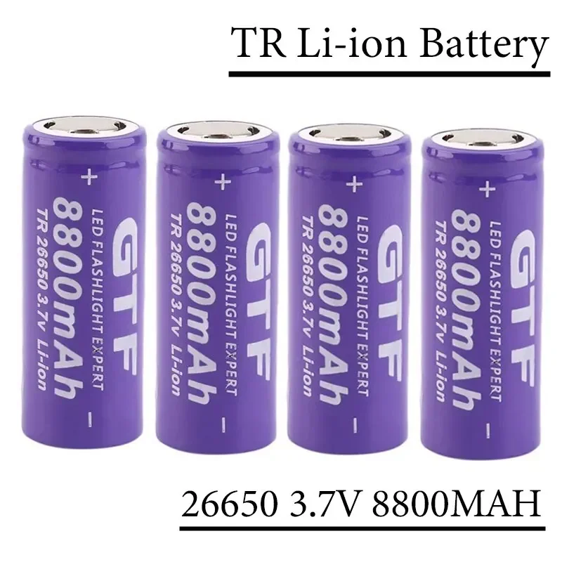 

Free Shipping Rechargeable Battery 2024NEW High-Qualit 100% New 3.7v 26650 Li-ion Battery 8800mAh 100%Original Battery