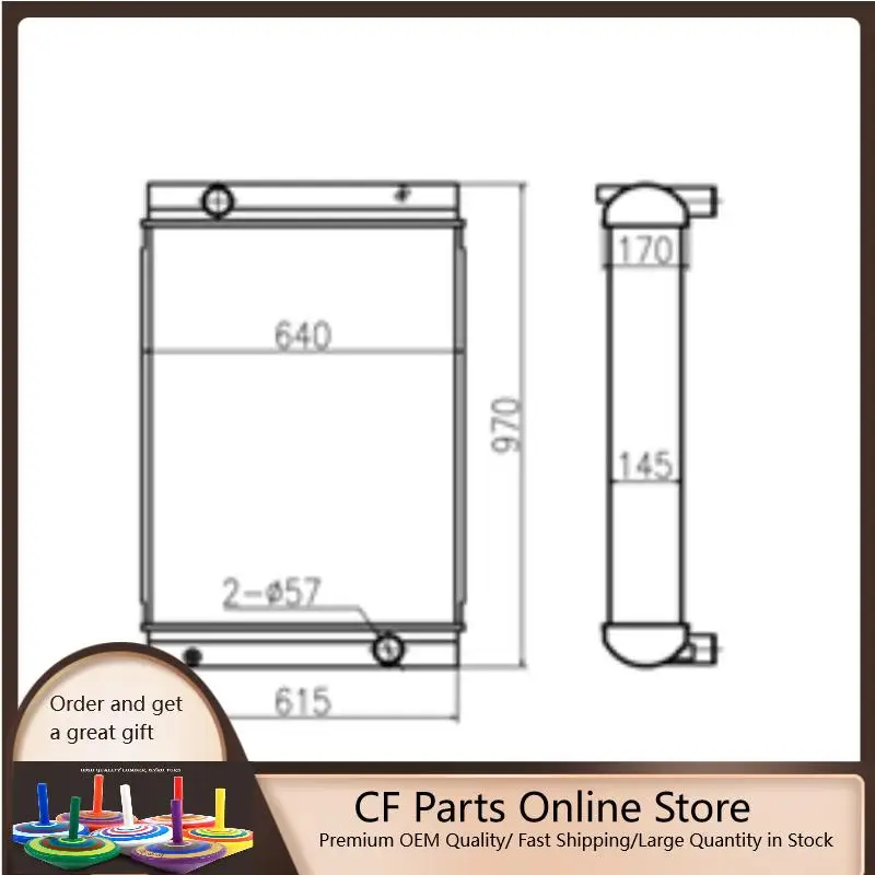 

Free Shipping VOE 11110705 Water Tank Radiator For Volvo EC290B EC240B EC240C EC290C Excavator