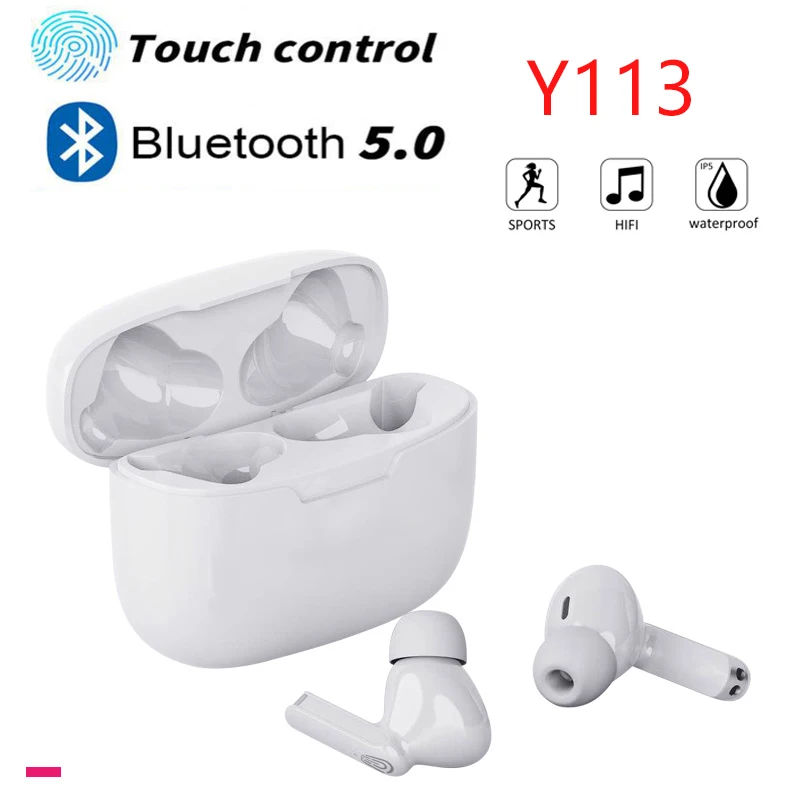 

new Y113 Pro TWS Wireless Earphone 6D Sound Noise Cancelling HIFI Earphone bluetooth 5.0 Mini Earbuds Headphones Touch Control