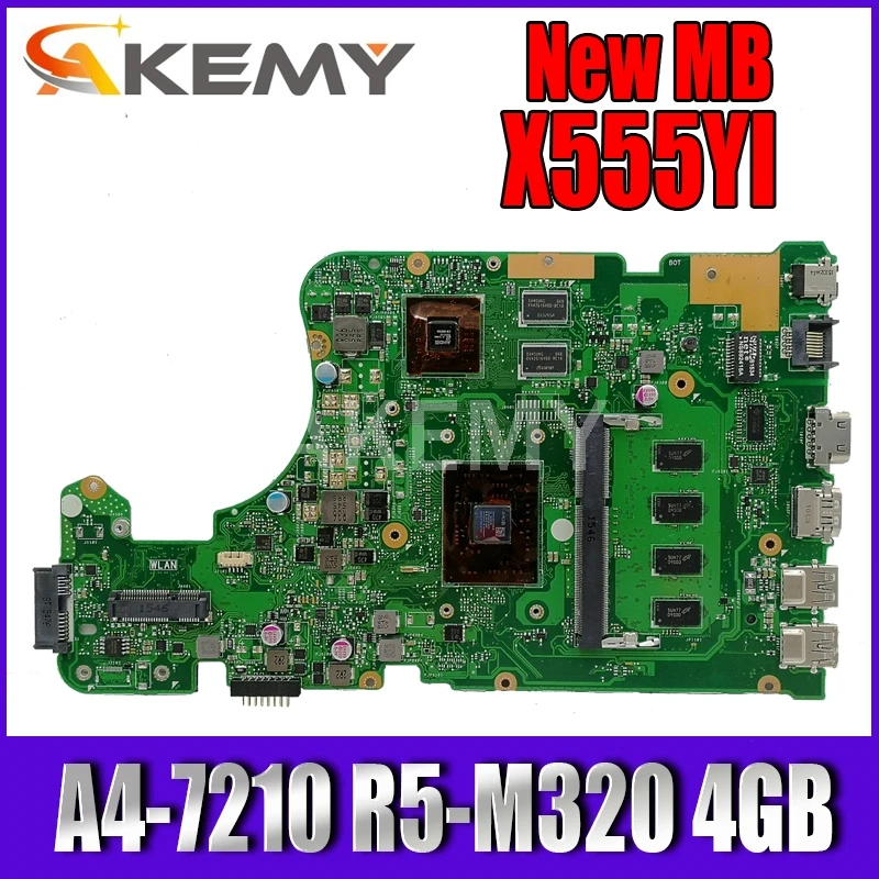 

Материнская плата X555DG, подходит для ноутбуков Asus X555DG A555DG X555QG X555YI X555YI, системная плата для ноутбуков с искусственной кожей, 4 Гб, протестирова...