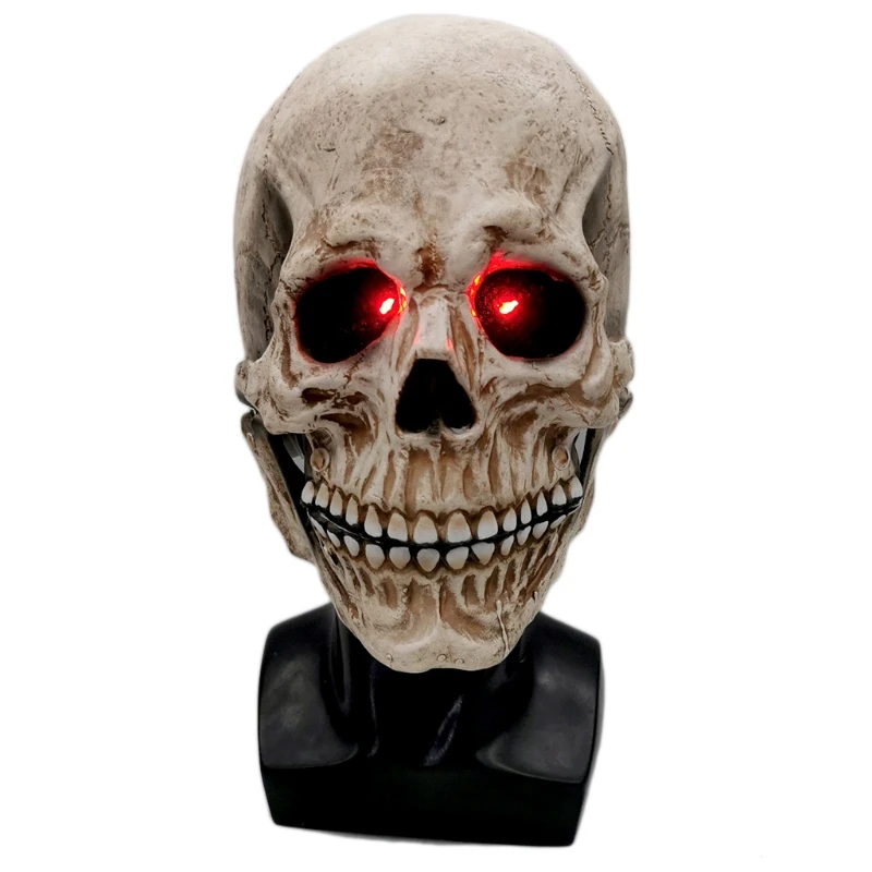 

Full Head Skull Mask/helmet with Movable Jaw Halloween Party Glow Mask Realistic Scary Skull Decoration for Adults