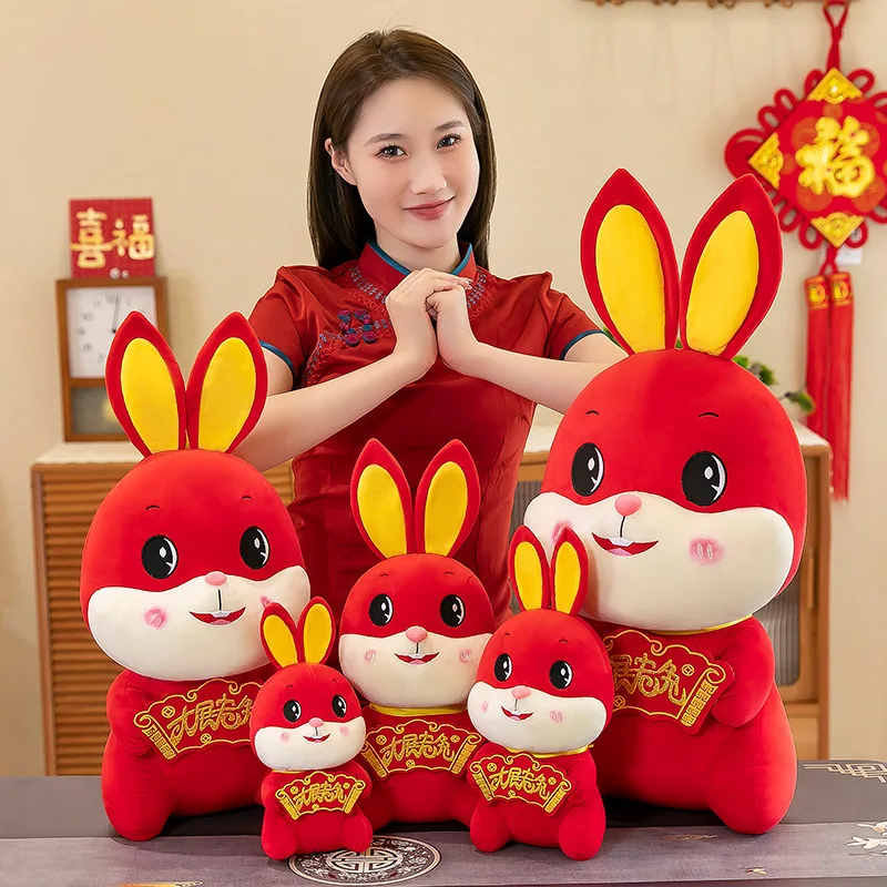 

Rabbit Bunny Plush Toy 2023 New Year Zodiac Plush Rabbit Bunny Kawaii Cartoon Animal Cute Stuffed Doll Rabbit Mascot