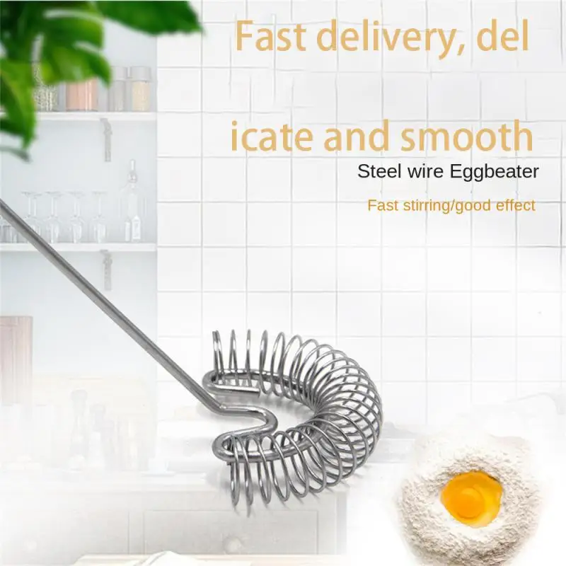 

1pc Stainless Steel Spring Egg Stirrer Beater Hand Held Coil Whisk Milk Baking Pastry Tools Kitchen Eggs Sauces Mixer