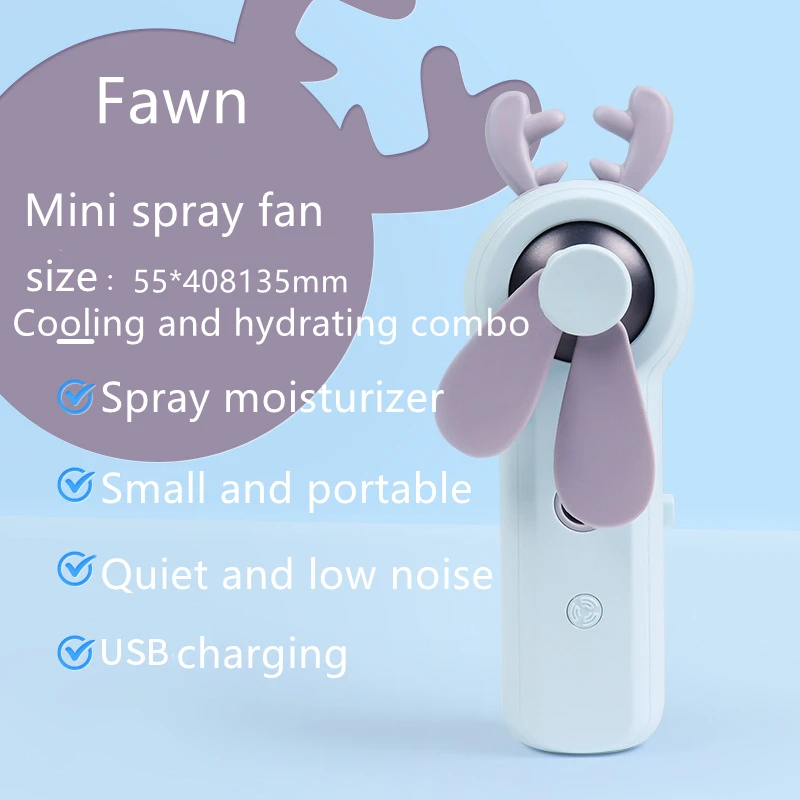 

84g Mini Spray Fan High Performance Fan Water Meter Small Water Meter Spray Home-appliance Pink Water Replenisher Fans Abs