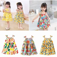 summer new toddler girl princess dress sleeveless floral kids sling beach dresses for girls sweet girls party suspender clothes