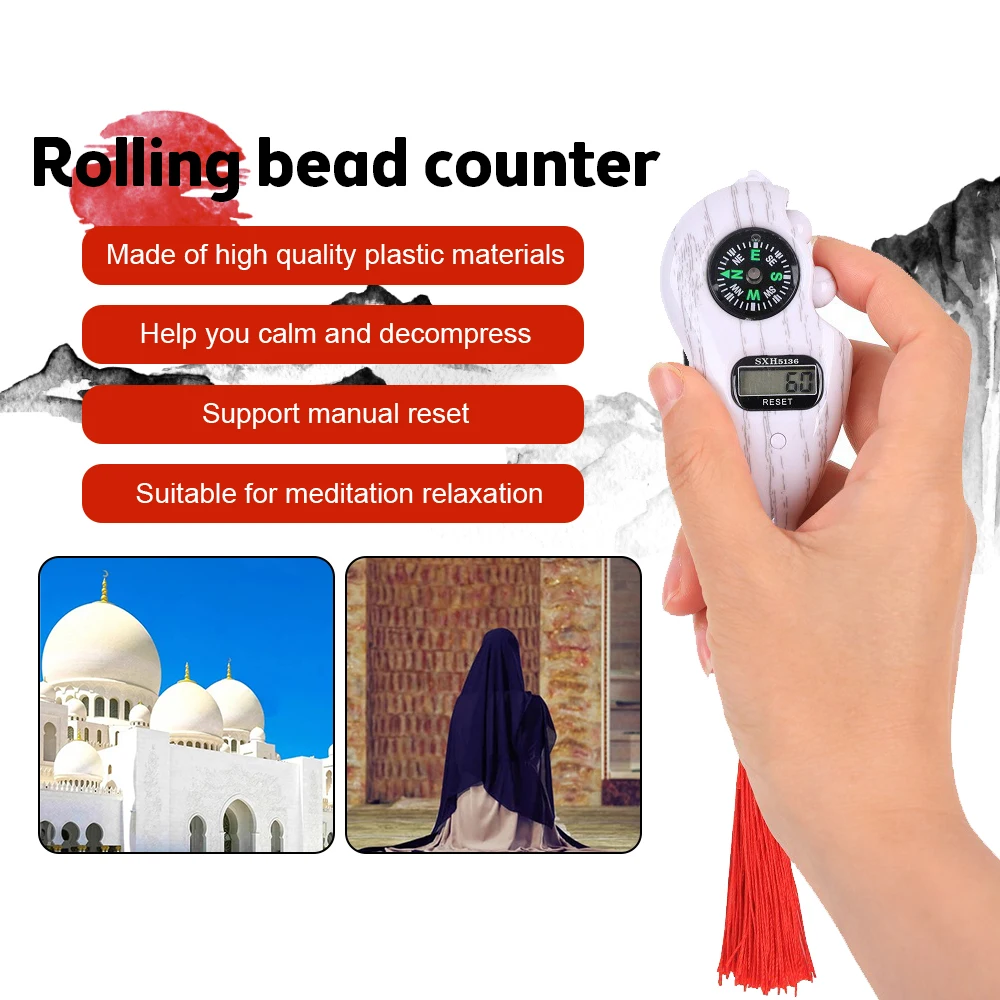 

Hand Counter Portable Digital Beads Counter LCD Digital Electronic Rosary Beads Tally Toy Tassel for Meditation Stress Reduction