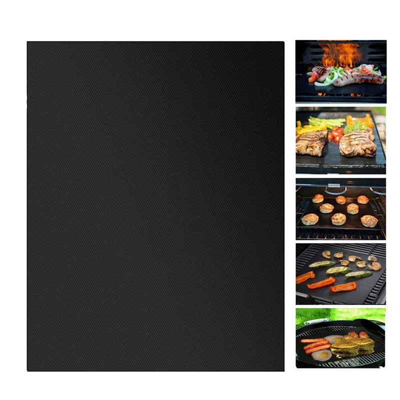 

1Pc BBQ Grill Mat Reusable PTFE Barbecue Mat Nonstick Grill Pad BBQ Oven Baking Liners Outdoor Cooking Grilling Sheet BBQ Tools