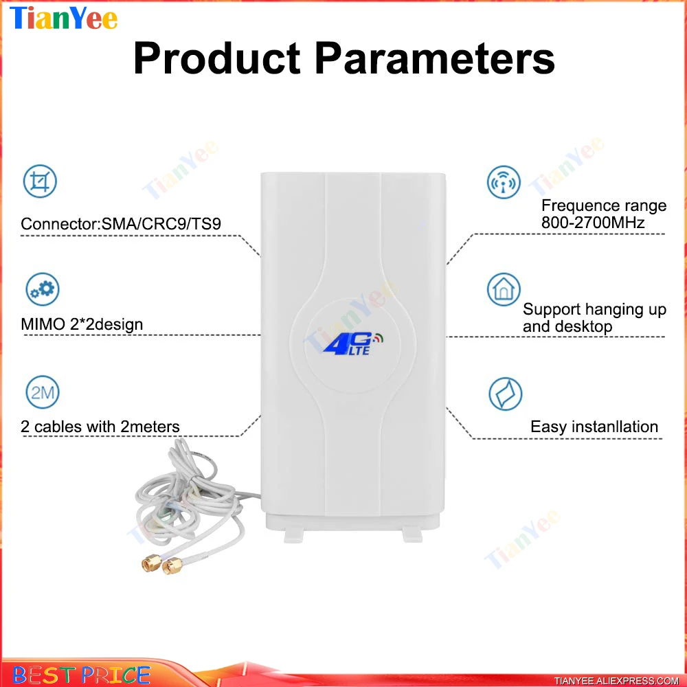 Усилитель 4G LTE высокой мощности антенна для двухдиапазонной сети Mimo