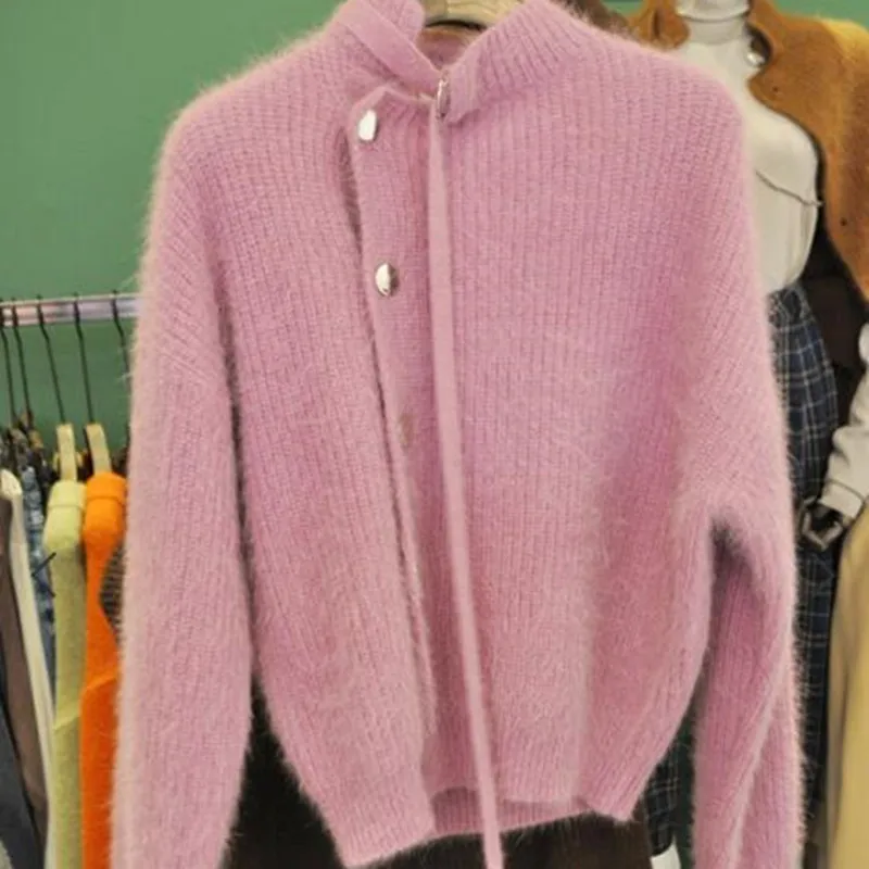 Модный элегантный свитер кардиган Топ для женщин новая осенняя винтажная