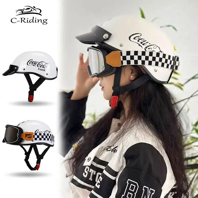 

Men and Women Retro Motocross Helmets Safety Helmet Ultra Cascos Para Motos Hombres Motorcycle Accessories Capacetes De Moto