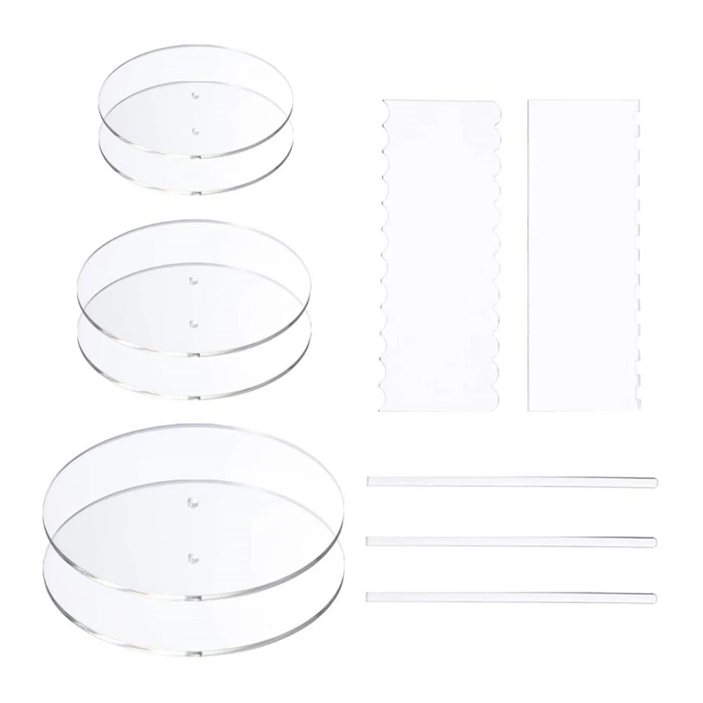 

Cake Scraper Smoother Icing Acrylic Discs Tools Round Decorating Frosting Bake Disc Cream Boards Comb Kit Rodsdisks Supplies