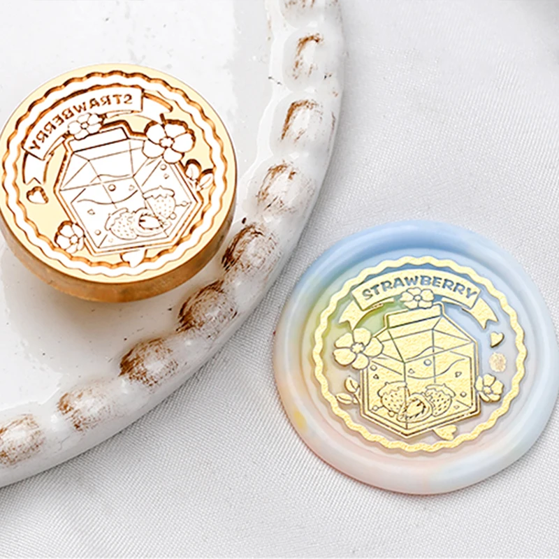 

July New Product Special-shaped Broken Edge fire paint Wax Seal Head 3D Embossed three-dimensional cute animal tulip seal