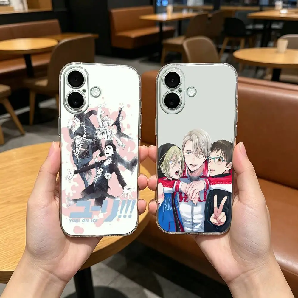Фото Прозрачный противоударный чехол LOVE Y-Yuri on Ice для iPhone 17, 16, 15, 14, 13, 12, 11 Plus, Pro Max №1