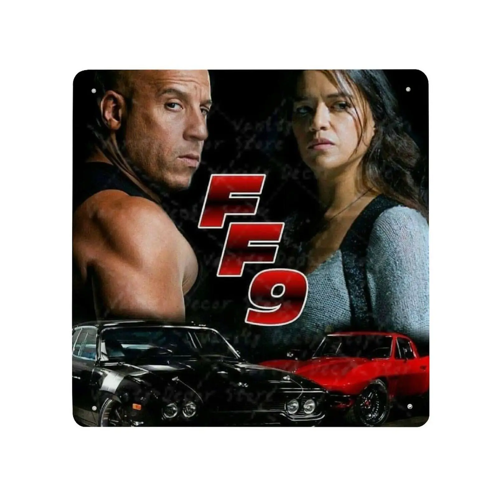 

Fast And Furious Vintage Metal Signs Decor Rust Tin Sign Wall Stickers Iron Painting Poster Bar Pub Club Room 20x20cm/30x30cm