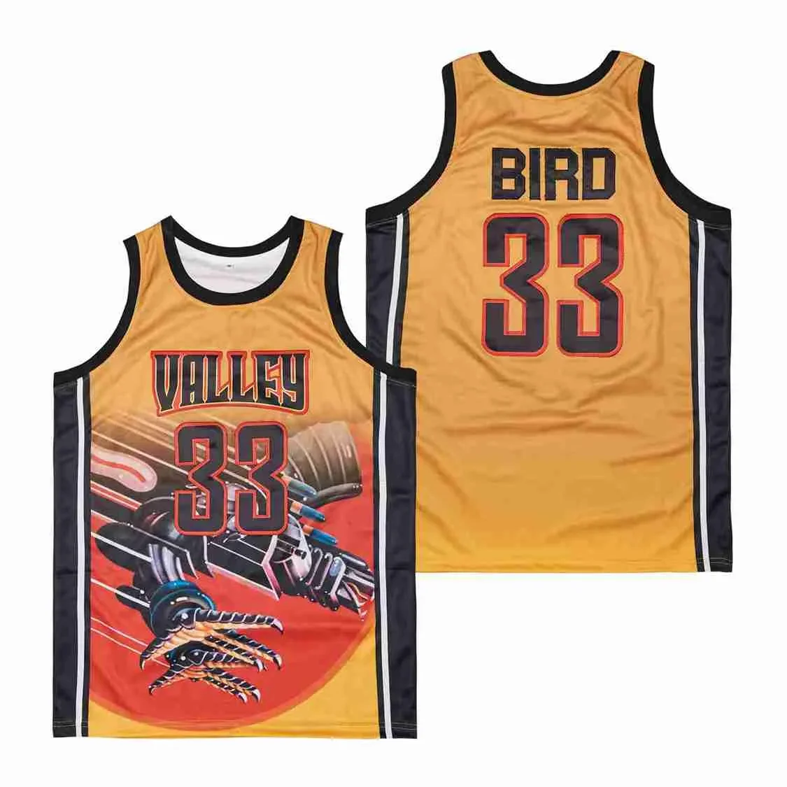 

Баскетбольные Джерси VALLEY 33, Джерси с вышивкой птицы, высококачественные спортивные дышащие Желтые Джерси в стиле хип-хоп для улицы, новинка 2023