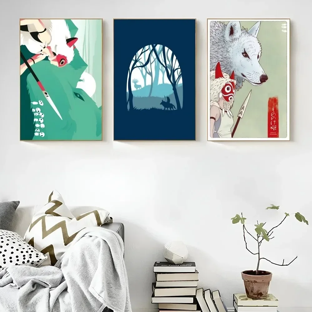 Ретро мультфильм аниме девушка M-Mononoke H-Hime искусство на стену картина для гостиной