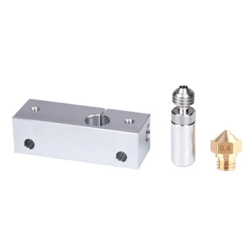 

MK10 All Metal Hotend Kit 0.4MM MK10 Brass Nozzle Heatsink Block Throat With SLOTTED Cooling Block 3D Printer Parts