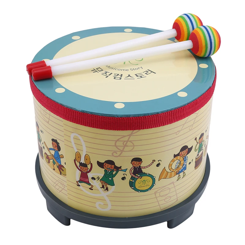 

1Pc Wooden Percussion Floor Drum&Mallet Musical Instrument Toys For Children Kindergarten Music Learning Education Teaching Aids