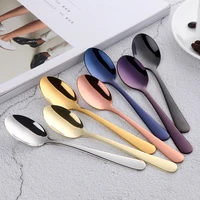 1pc tea spoons stainless steel coffee spoon high quality dessert cake fruit spoons gold small snack scoop dinnerware tools