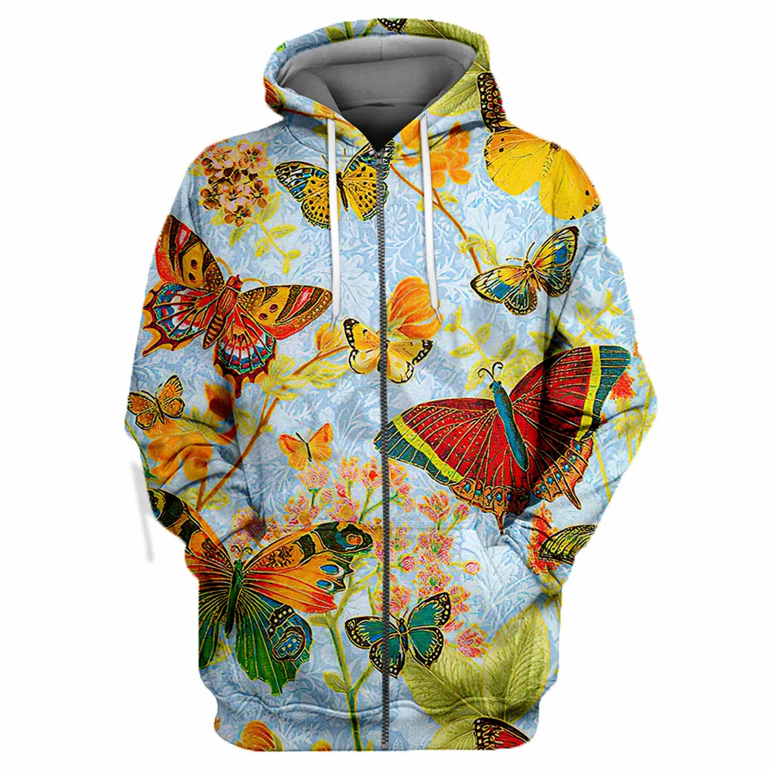 

Zoon Color Butterfly 3D All Over Printed Full Body Men's Jacket Harajuku Hooded Unisex Casual Street Sweatshirt Hombre