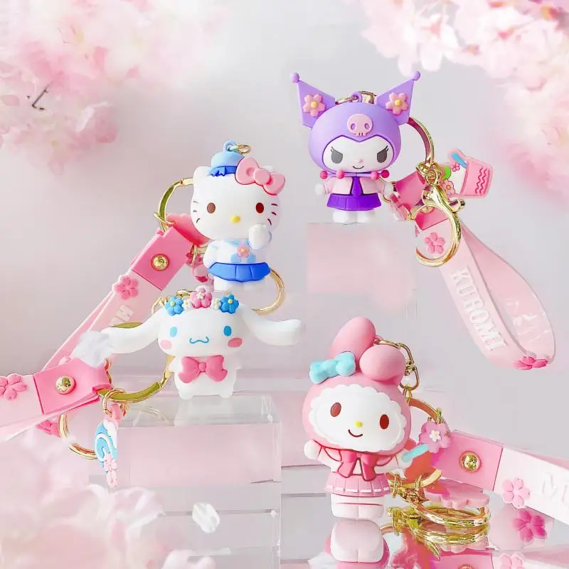 

Sanrioed аниме Kawaii Kuromi Mymelody Cinnamorol Kitty Cat Family Cherry Blossom Diary Series милая кукла брелок сумка Подвеска