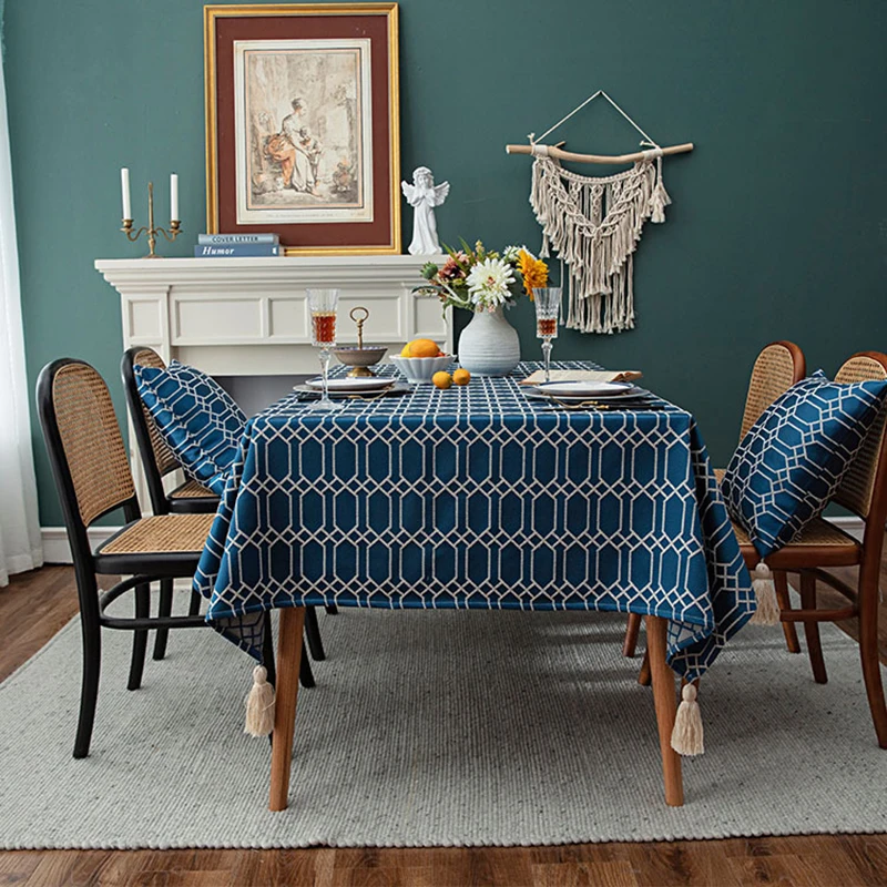

Cotton Linen Table Cloth for Dining Table Wrinkle Free Tablecloth Home Decor Kitchen Decoration Rectangular Table Cover Luxury