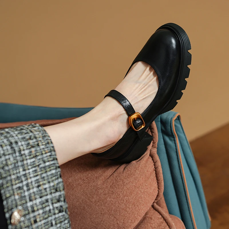 Женские элегантные туфли Мэри Джейн на каблуке во французском стиле с одним