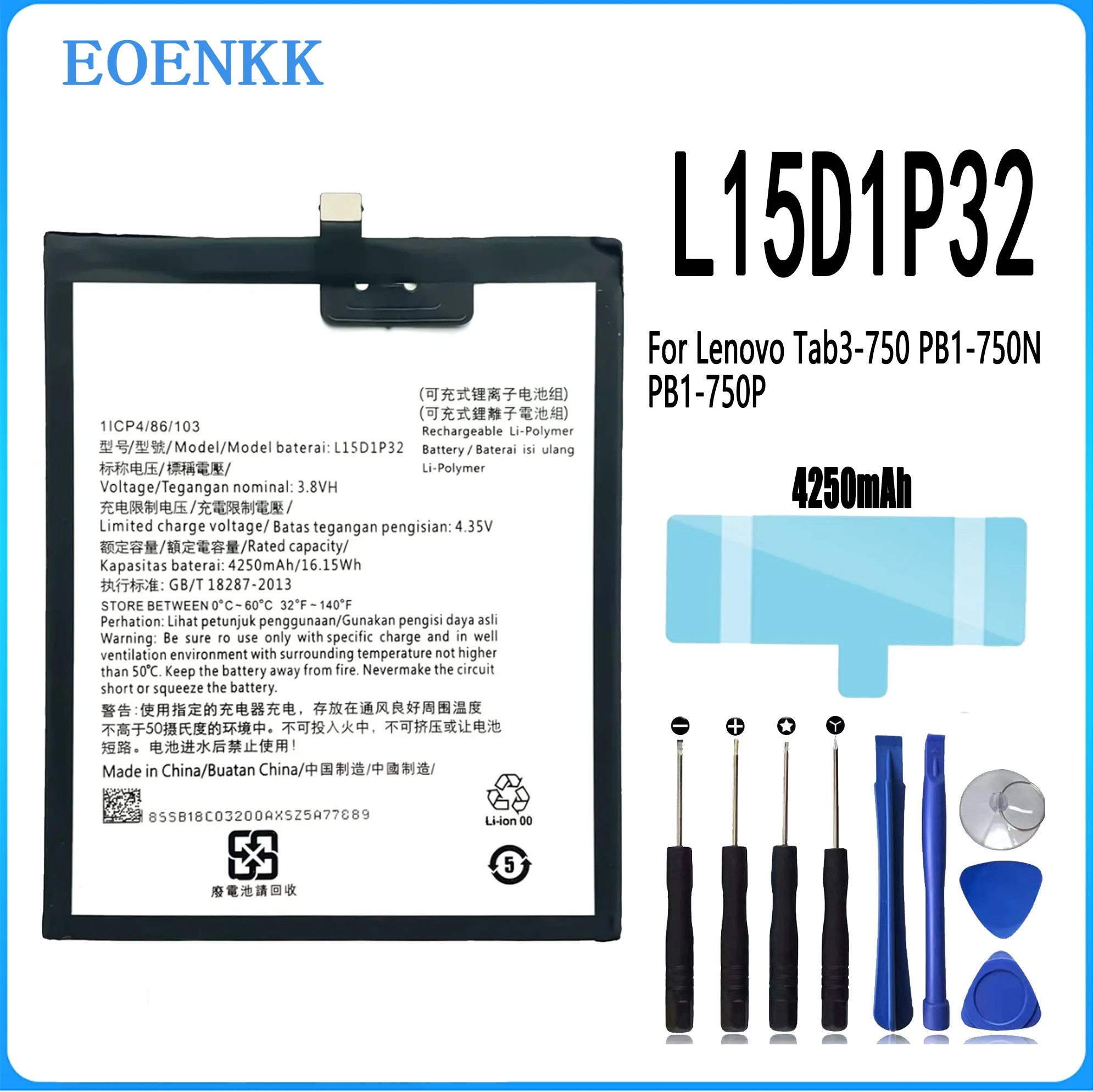 L15D1P32 Battery For Lenovo Tab3 Tab 3 8 Plus TB-8703F 8703N 8703X 8703 PB1-750N Original Capacity Tablet Batteries
