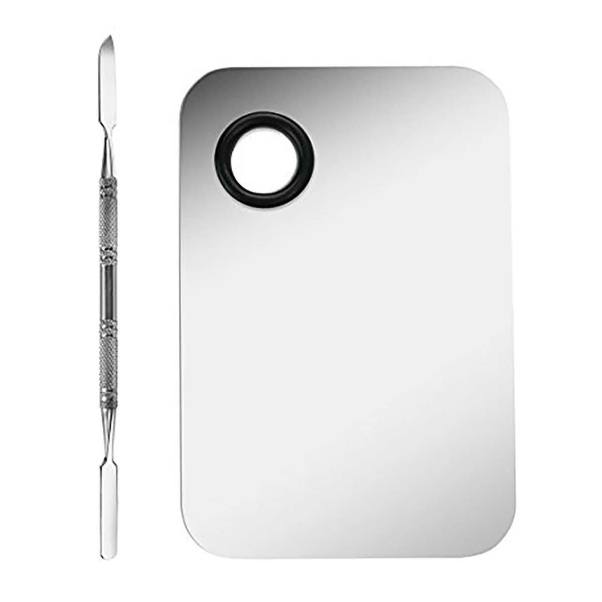 

2X Professional Makeup Palette Tray Mixed Make Up Stainless Steel Liquid Foundation Palette Watercolor Art Makeup Tools