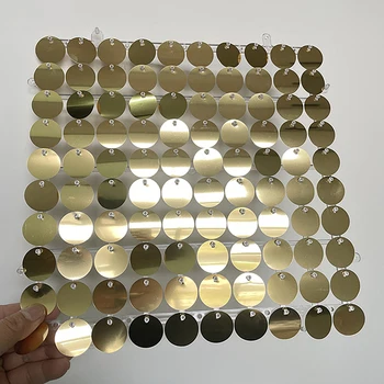 골드 컬러 스팽글 패널 웨딩 배경 사용자 정의 adverting sings shop 창 배경 glam shimmer sequin wall 3D 벽 스티커