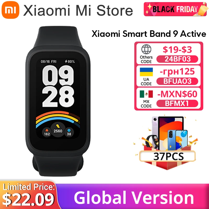 Глобальная версия Xiaomi Smart Band 9 Active 1 47-дюймовый дисплей 18 дней режимы службы