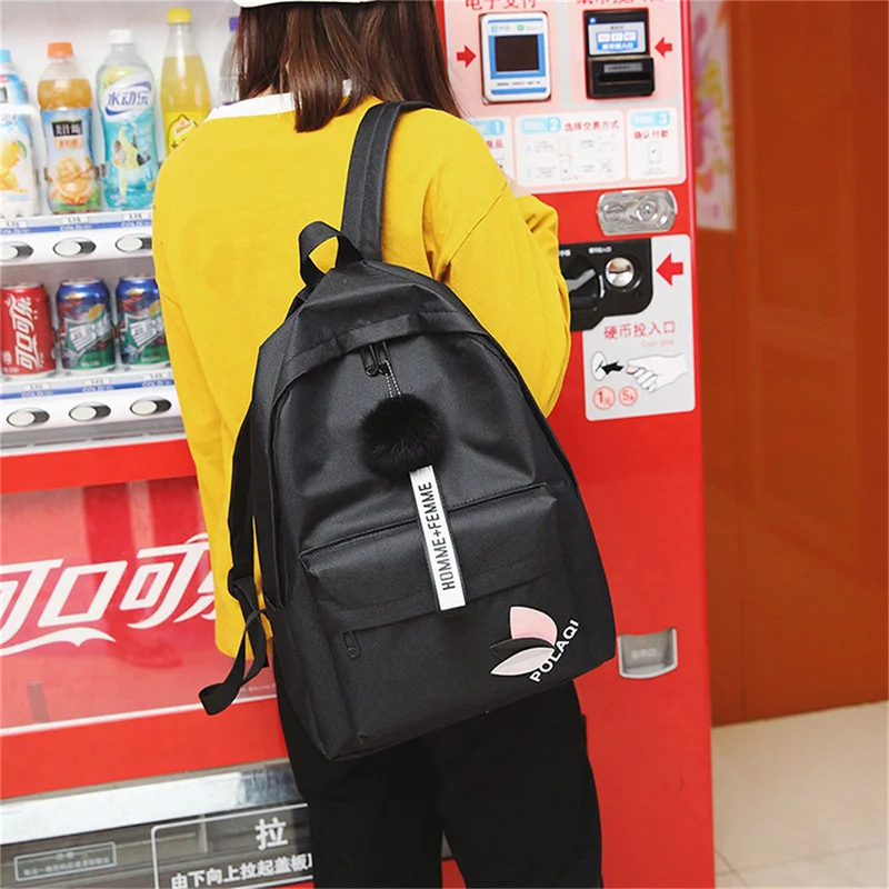 

2022 Fashion Canvas Backpack 19inch Female Schoolbag Student BookbagShoulder Bag Large capacity Backpack