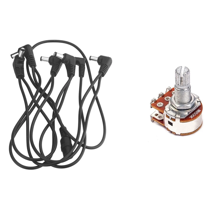 

Vitoos 6 вариантов электрода маргаритки цепь кабель медный провод с 1 шт. MN500K двойной смешанный балансировочный потенциометр (горшок)