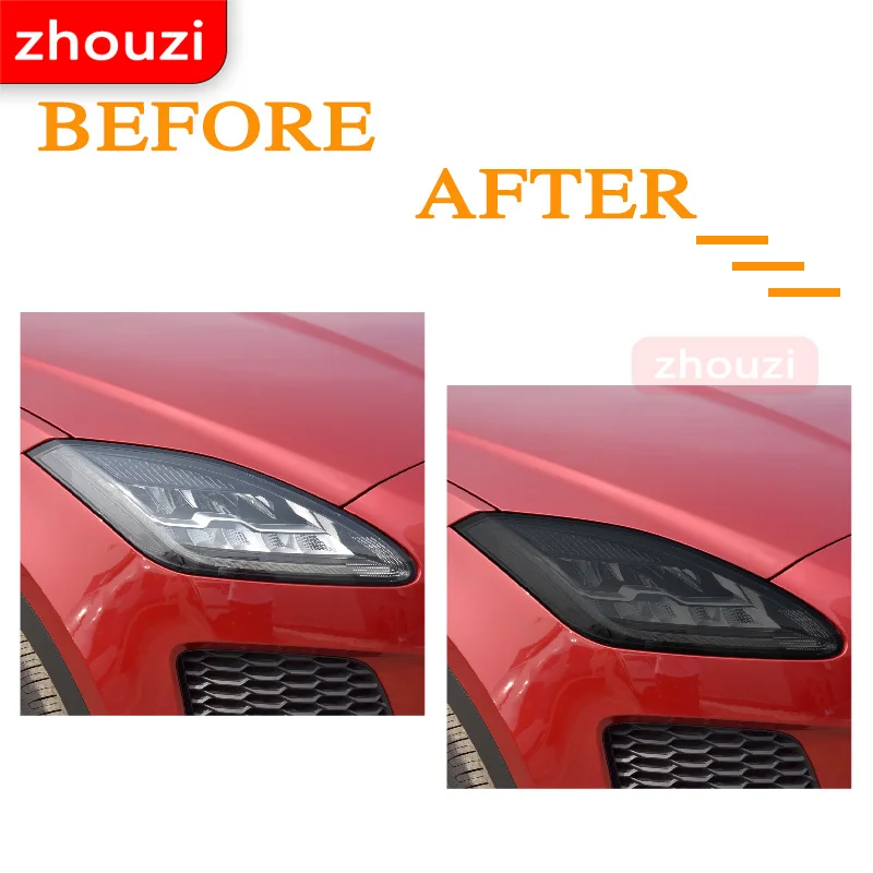 

2 Pcs For Jaguar E Pace X540 2017-On Car Headlight Tint Black Protective Film Protection Transparent TPU Sticker Accessories