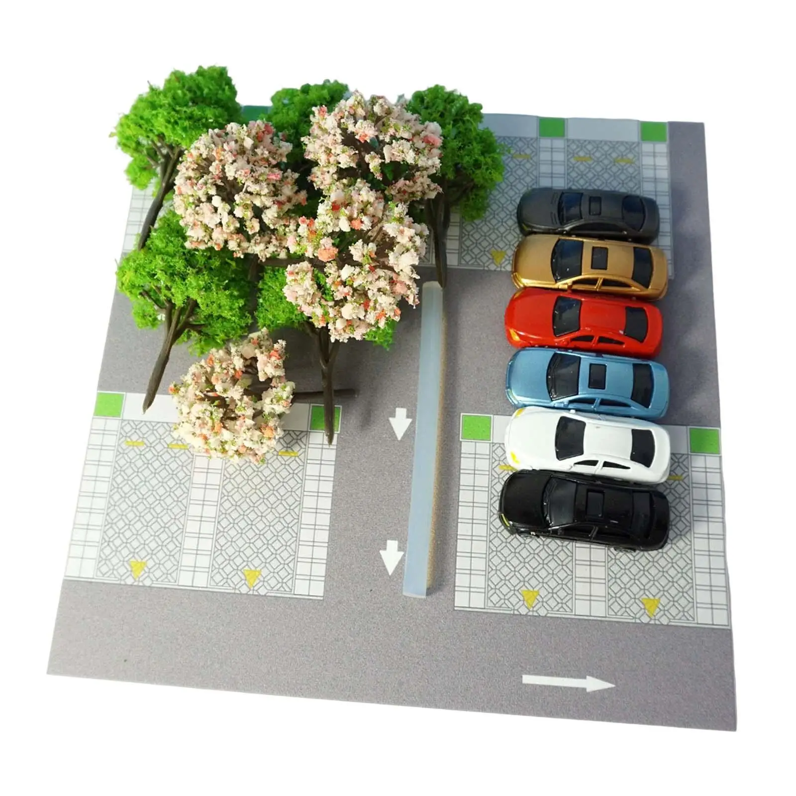 

Модель парковки, демонстрация сцены автомобиля, демонстрация парковки, здание в стиле Хо, наборы пейзажей для концентрирования, воображения, офиса