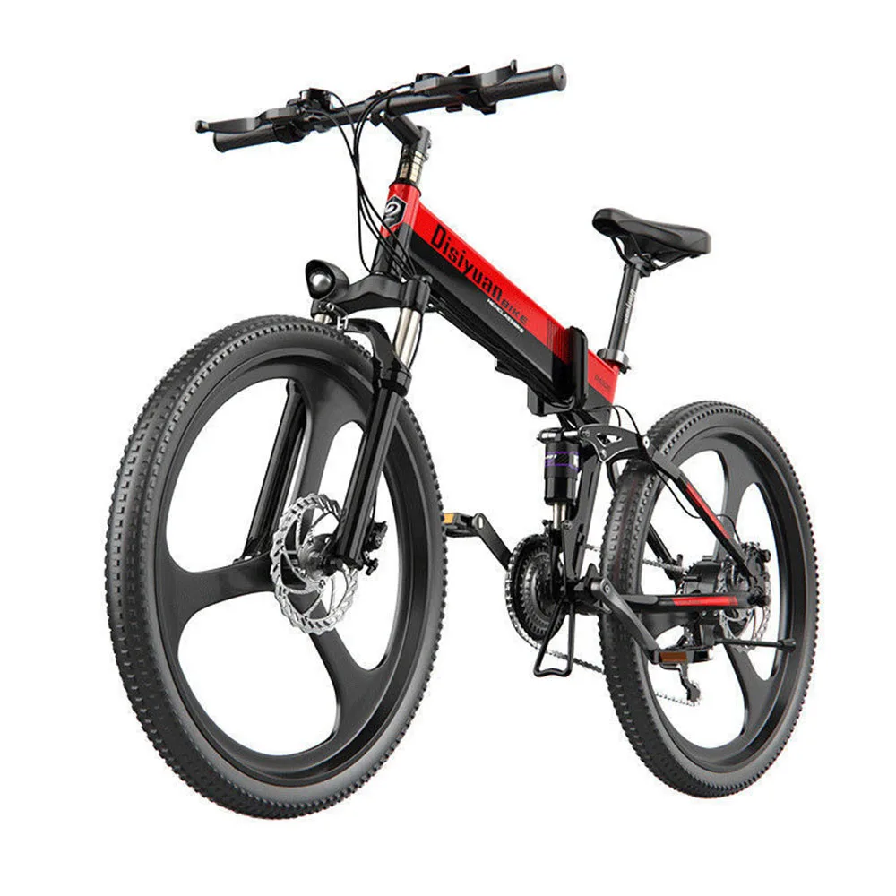 

26 Inch Folding Electric Bike Mountain Electric Bicycle Lightweight Aluminum Alloy Frame Three Riding Modes Double Disc Brake