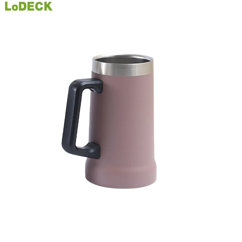 

710ML High capacity With Handle Thermos Mug Stainless Steel Thermal Insulation Beer Cups Thermal Water Bottle Tumbler Thermo cup