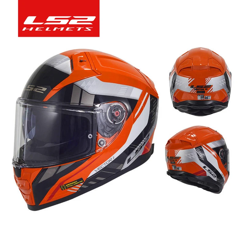 

LS2 шлем оригинальный FF811 VECTOR II 6K шлем из углеродного волокна анфас мотоциклетный гоночный шлем с двумя линзами Capacete Cascos para Moto
