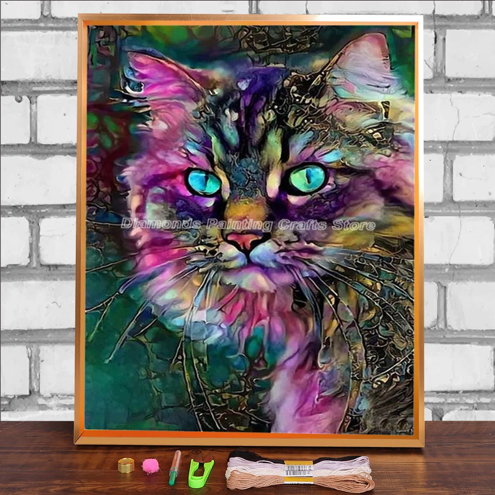 

Animal Cat Printed 11CT Cross Stitch DIY Embroidery Kit DMC Threads Knitting Needlework Handicraft Painting Mulina For Package