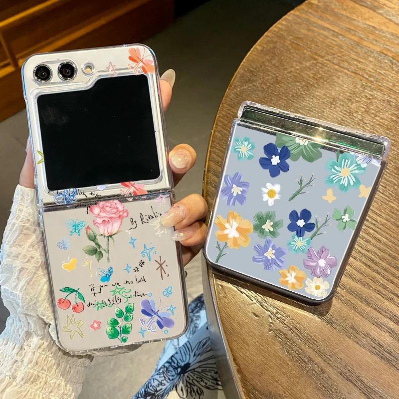 Чехол с цветочным рисунком для Samsung Galaxy Z Flip 4 5 6 3 |