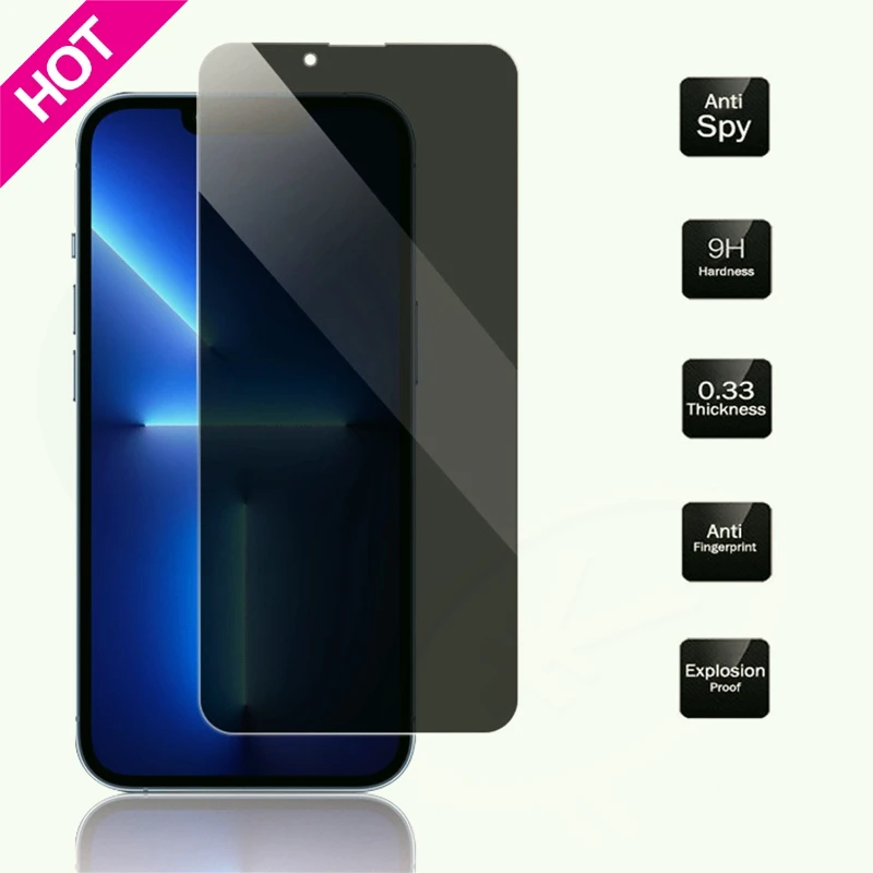 

Anti-spy Glass for IPhone 13 12 Pro Max Mini XS MAX 7 8 Plus Full Cover Privacy Screen Protector for IPhone 11 PRO MAX X XR 14