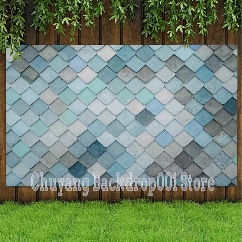 3d Fish Scale Surface Pattern Photography Background Newborn Baby Shower Kids Portrait Backdrop Gradient Abstract Photo Cover