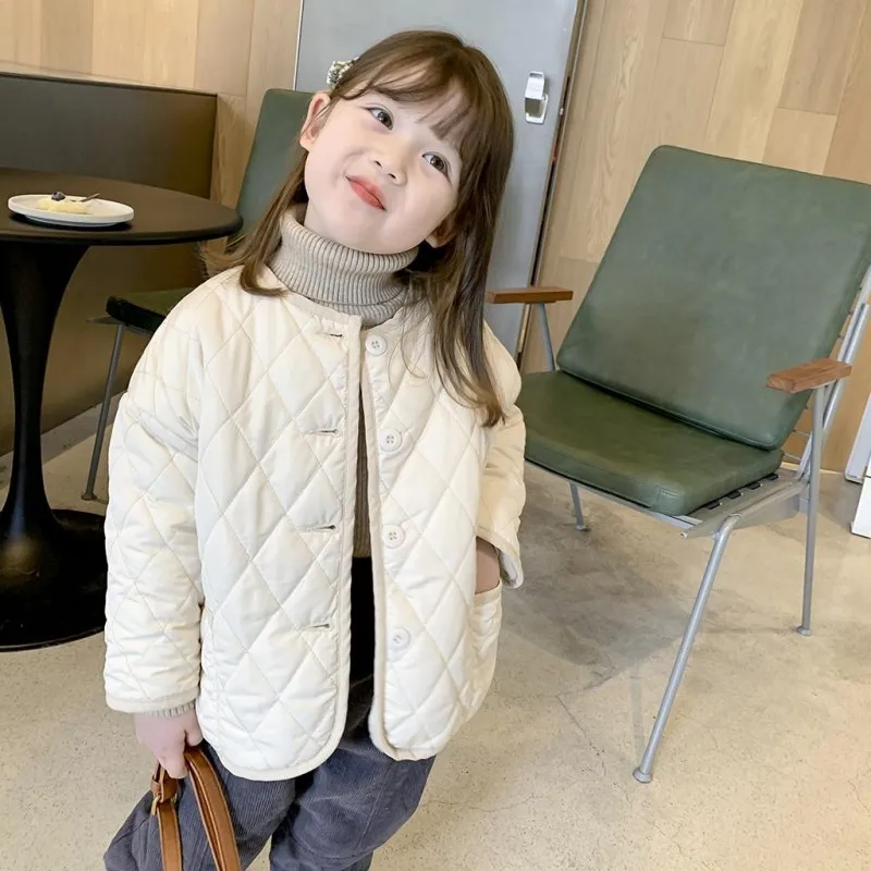 

Детская одежда в Корейском стиле, новинка 2023, зимняя теплая утепленная хлопковая одежда для маленьких девочек 1-10 лет, детская хлопковая куртка, бейсбольная форма