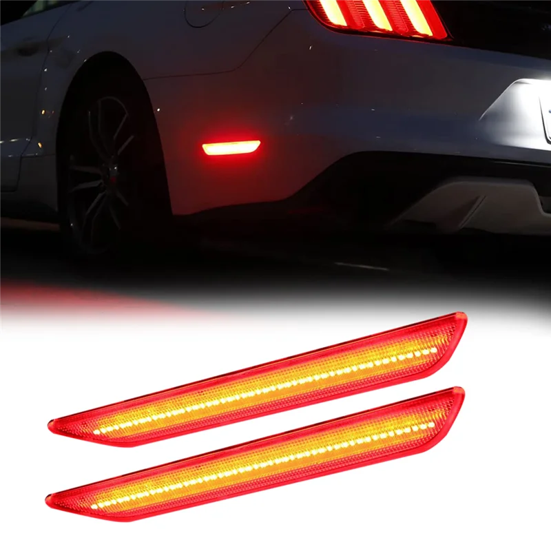 1 пара прозрачных линз красная фонарь задний боковой маркер для Ford-Mustang 2015-2022