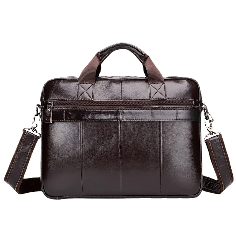 Men's Briefcase A4 Business Handbag First Layer Leather Shoulder Bag Casual 14 Inch Computer Bag Designer Bag Messenger Bag Men