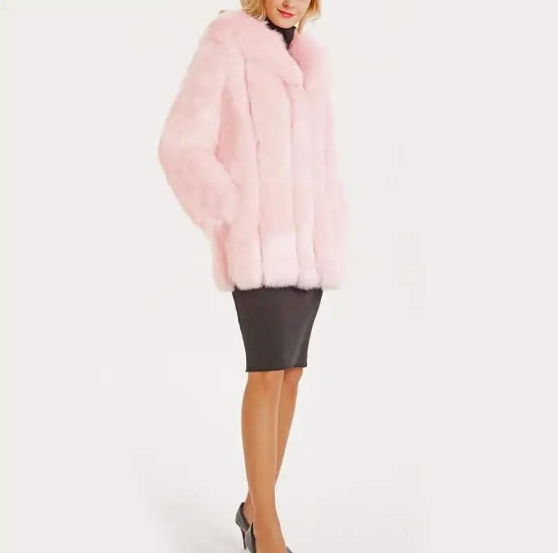 Faux Fur Coat Warm Jacket Women Winter Fashion Faux Fox Fur Coat Artificial Long Fur Coats Overcoat Woman Solid Furs Jackets