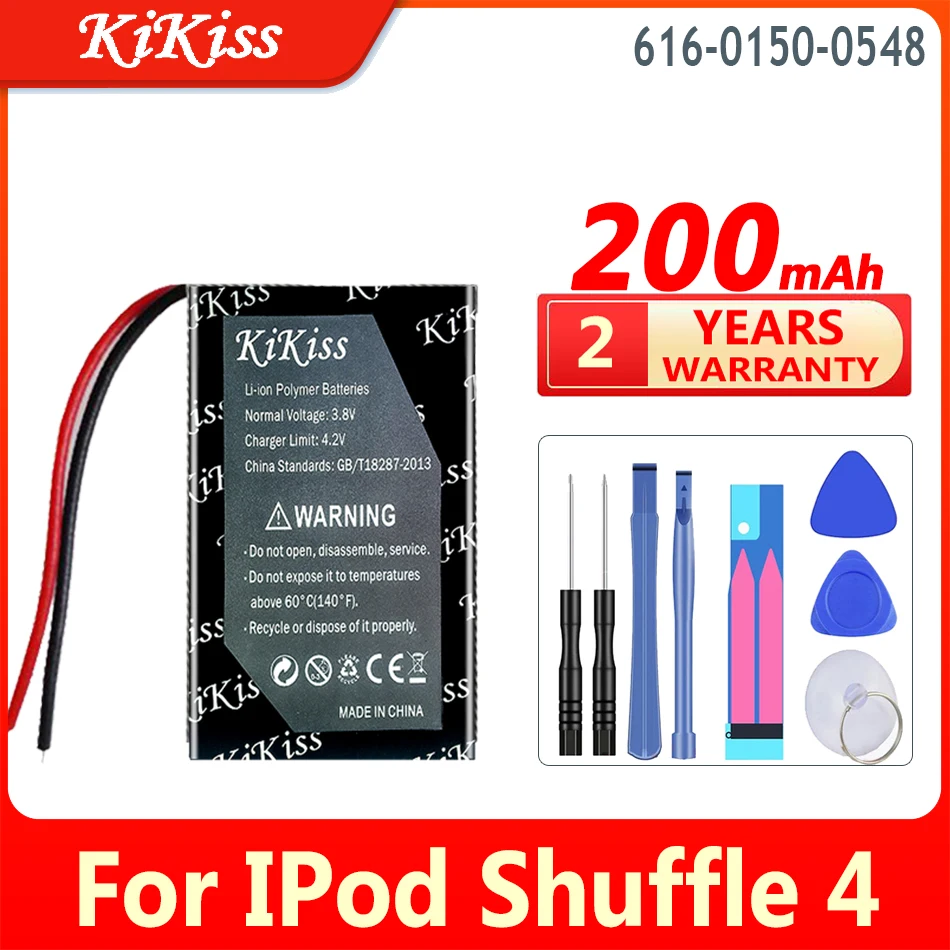 

Мощная батарея 200 мАч KiKiss 616-0150-0548 (2 линии) для IPod Shuffle 4/5/6/7, MP3 Shuffle6 Shuffle5, цифровая батарея