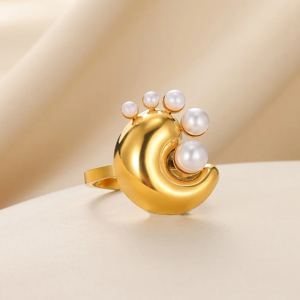 Кольцо с бантиками, кольца Anillos с искусственным жемчугом для женщин, открывающиеся ювелирные изделия из нержавеющей стали, новинка 2025, изысканные подарки на помолвку (art.: 3920cc5a8aeb9) - 3920cc5a8aeb9