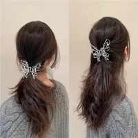 new hollow out butterfly heart hair pins for women girl vintage metal silver color harajuku hair clip jewelry accessories